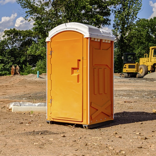 how often are the porta potties cleaned and serviced during a rental period in Sykeston